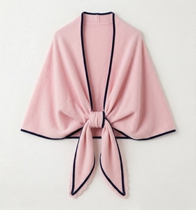Châle en cachemire tricoté tendance pour l'été, faux pull avec écharpe nouée et cape fine en laine pour les épaules - Product Image 1