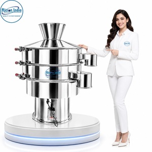 Machine de tamisage vibratoire en acier inoxydable semi-automatique 220V, équipement de tamisage de poudre industriel - Product Image 4