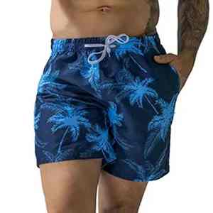 Maillots de bain pour garçons personnalisés, polyester extensible, coupe ample, doublure compressive, séchage rapide, UPF, vêtements de plage - Product Image 1