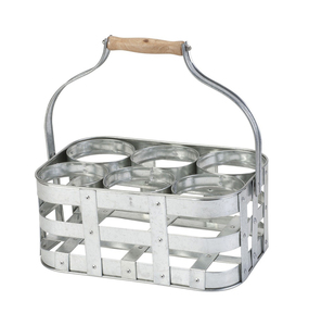 Vintage Industrial Wine Bottle Carrier Stand for Dining Room and Kitchen Countertop - Product Image 3