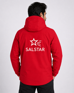 Men's Waterproof <b>Red</b> Softshell <b>Jacket</b> with <b>Hood</b> Custom Logo Windproof Outdoor Workwear Winter <b>Jacket</b> - Product Image 4