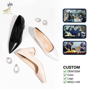 Zapatos de Oficina Súper Cómodos para Mujer, Tacones de 5cm con Punta en Pico, Zapatos de Tacón Deslizantes Transpirables de Satén PU, Fábrica de Vietnam - Product Image 1