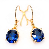 925 Sterling Silver Drop Zircon Boucles d'oreilles Bijoux de mariage à la mode avec pierre bleue et perle diamant pour les femmes