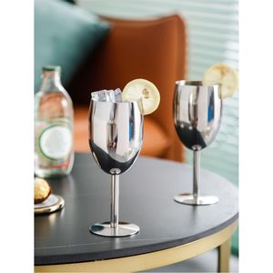 Juego de Copas de Vino Irrompibles de Acero Inoxidable, Copas Metálicas Plateadas, Flautas de Champán Resistentes a los Golpes para Bar, Fiestas y Bodas - Product Image 3