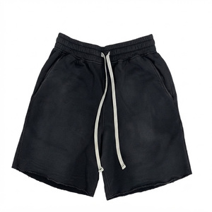 Ensemble T-shirt et short surdimensionné 2 pièces pour homme avec logo personnalisé, en toile épaisse, logo brodé, motif uni, écologique - Product Image 2