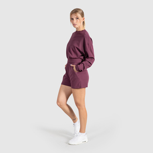 2026 High Quality Oversized Long Cropped Crewneck Women's Hoodies Custom Print Fitness Gym Winter Women Cropped Sweatshirts - Product Image 6