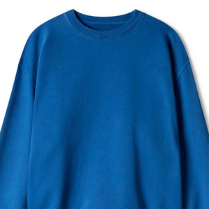 เสื้อสเวตเชิ้ตคอกลมโอเวอร์ไซส์แบบยูนิเซ็กซ์ สีน้ำเงินล้วน ผ้าเฟรนช์เทอร์รี่ถัก สวมใส่สบาย ทรงปกติ เหมาะสำหรับฤดูใบไม้ร่วง - Product Image 4