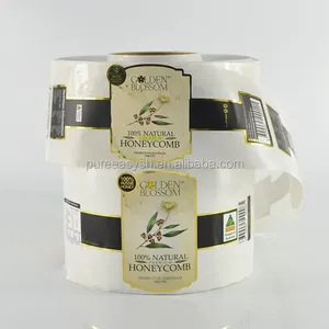 Custom Printed Waterproof Glossy <b>Label</b> Stickers Durable Thermal Transfer Gold Stamp Debossing Writable for Mineral <b>Water</b> <b>Bottles</b> - Product Image 3