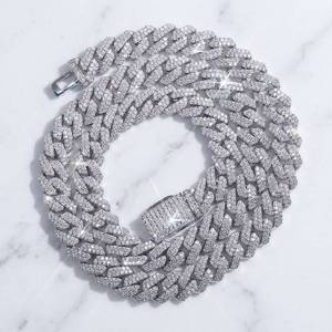 Collar de Plata 925 con Cadena Cubana de Diamantes VVS Moissanite Personalizado Estilo Hip Hop para Hombre, Disponible - Product Image 1
