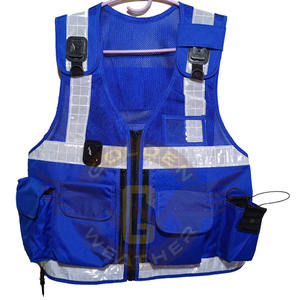 Gilet de sécurité communautaire haute visibilité, vêtements de sécurité réfléchissants, ensemble uniforme de garde de sécurité, gilet tactique à fermeture éclair avec poches multifonctionnelles - Product Image 1