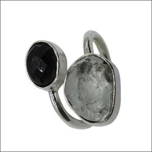 Smokey Quartz & Petalite Stone <b>925</b> <b>Silver</b> <b>Ring</b> Gorgeous <b>Ring</b> Solid <b>Ring</b> Beautiful Gemstone <b>Rings</b> Natural Gemstone <b>Rings</b> - Product Image 1