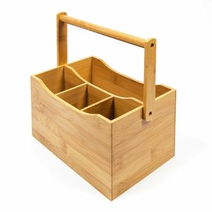 Boîte à couverts en bois de qualité supérieure pour comptoir de cuisine, organiseur d'ustensiles avec un design artisanal classique - Product Image 3