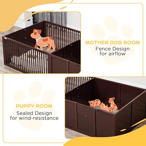 Caja de Parto para Perros Cómoda con Puertas Extraíbles, Corral Interior para Cachorros Recién Nacidos, Casas y Muebles para Mascotas - Product Image 5