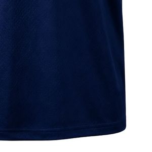 Camiseta Deportiva Azul Marino con Escudo Bordado de Jack & Jill, Cuello en V, Manga Corta, Franja Blanca, Uniforme Personalizado para Equipo Atlético - Product Image 5
