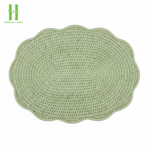 MÁS VENDIDO: Platos de ratán natural, decoración de mesa de boda tejida a mano, manteles individuales festoneados de mimbre de Vietnam - Product Image 1