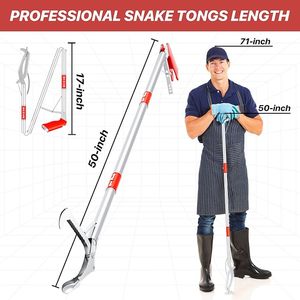 Heavy Duty Snake Catcher Stick Collapsible Professional Reptile Tongs Rattlesnake Grabber <b>Tool</b> <b>Safe</b> Handling Equipment - Product Image 2