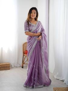 Sari Classic Glow Dream Shine, scintillant à chaque pas, ce sari de créateur éblouissant, conçu avec amour, saris élégants. - Product Image 3