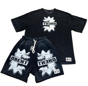 Conjunto de Verano Transpirable al por Mayor: Camiseta y Pantalones Cortos de Algodón Estampado para Hombre, Atuendo Casual de Verano Rosa Estilo Urbano - Product Image 3