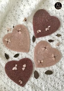 Custom Logo Large <b>Coasters</b> Classic Style Beaded Hick <b>Heat</b> Resistant Beaded <b>Coaster</b> Buy Direct From Supplier - Product Image 2