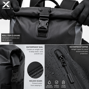 Mochila Impermeable Premium para Buceo, con Cierre Enrollable, IPX8, TPU 500D, Lona de PVC, para Buceo, Kayak, Navegación, Pesca - Product Image 5