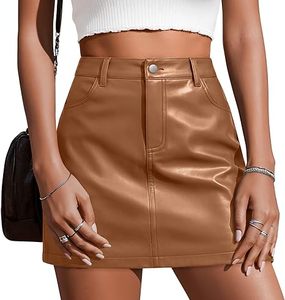 Minifalda de Cuero Personalizada para Mujer, Cintura Alta, Corte Ajustado, con Cierre, Fabricante OEM ODM, Venta al Por Mayor Directa de Fábrica, Pedidos al Por Mayor - Product Image 1