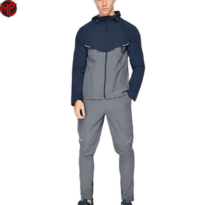 Conjunto Deportivo de Invierno para Hombre con Capucha, Cortavientos, Transpirable, de Secado Rápido, Ecológico, con Cremallera Completa, de Nailon - Product Image 1