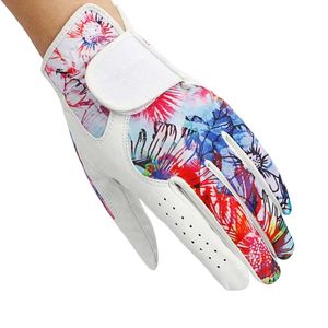 Paire de gants de golf imprimés colorés avec tissu extensible respirant, paume à adhérence douce, accessoires de golf légers et performants - Product Image 3