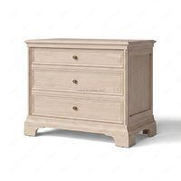 Table de chevet contemporaine en bois massif Ferly, élégante table de nuit en bois, meuble durable pour chambre principale