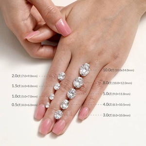 Bague de fiançailles en moissanite ovale 2,0 ct avec halo, bijoux fins faits à la main pour mariage, cadeau de promesse pour femme, au prix d'usine - Product Image 4