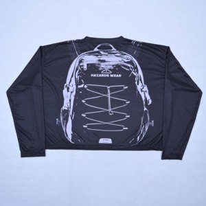 Haut court imprimé graphique en polyester à manches longues pour homme, de haute qualité avec logo personnalisé |   T-shirt de mode streetwear par sublimation - Product Image 3