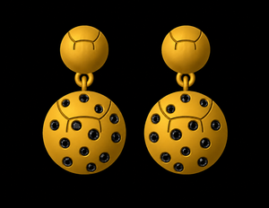 Gold Plated Round Drop 925 Sterling Silver Earrings Geometric Dangle Earrings <b>Statement</b> <b>Jewelry</b> for Party Wedding Gift - Product Image 1