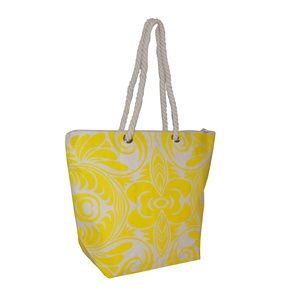 Sac de plage en toile de coton de haute qualité avec poignées en corde torsadée, logo personnalisé, vente en gros, sacs fourre-tout pour le shopping, cadeaux, emballage économique - Product Image 2