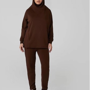 Último Modelo de Chándal Islámico Modesto para Mujer con Bolsillo Canguro, Sudadera con Capucha Oversize de Forro Polar, Chándal Grueso y Pesado - Product Image 1