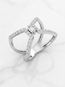 Anillo de Compromiso Romántico para Mujer, Oro Sólido de 14K, Diamante Cultivado en Laboratorio, Corte Esmeralda y Pera, Certificado IGI - Product Image 5