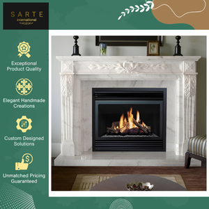 Chimenea de Etanol de Mármol Montada en la Pared, Diseño Exclusivo, Hecha a Mano, Ecológica, Personalizada, con Revestimiento de Piedra, Estilo Art Deco - Product Image 4