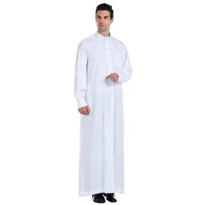Jubba traditionnelle musulmane de bonne qualité, style décontracté, respirante, à manches longues, unie, islamique, pour hommes, grande taille, Thobes - Product Image 2