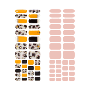 Korean Nail <b>Stickers</b> Semi Cured Nail Wraps Manufacturer Yellow Leopard Hug Me Pink - Product Image 3