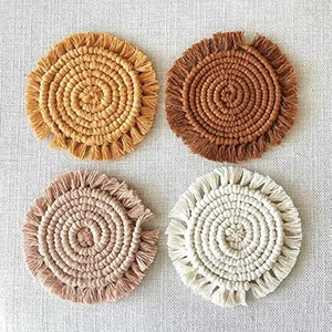 Posavasos redondos de macramé estilo bohemio, posavasos de algodón para té, accesorios decorativos para mesa de comedor, juego de posavasos para mesa de comedor, para ollas calientes - Product Image 4