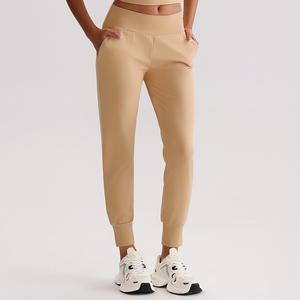 Pantalon de sport à séchage rapide pour femme, jogging d'entraînement, pantalon de survêtement à taille élastique et chevilles côtelées, prix bas - Product Image 4