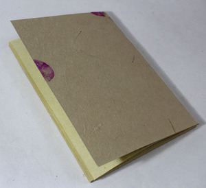 Handmade Printed Paper Notebook with Pressed Purple Flower Petals on Cover A5 <b>Journal</b> Book-Gift - Product Image 3