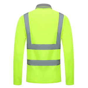 Long Sleeve Man Safety Working Polo Shirts Construction Clothes Workwear Quick Dry Reflective Tape Polo Shirts - Product Image 6