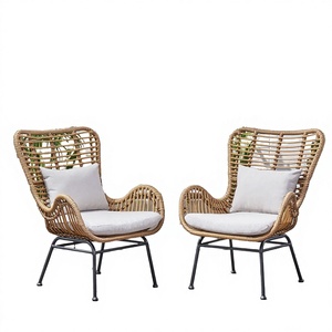 Chaise en rotin tressé naturel, hauteur réglable, style européen moderne, mobilier contemporain pour appartement et salle à manger - Product Image 5