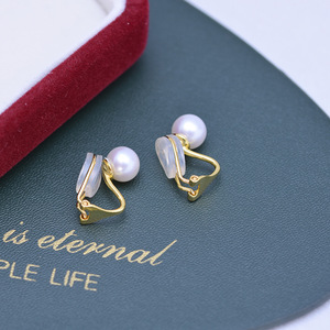 Boucles d'oreilles en perles noires naturelles en gros, 8-9 mm, accessoires en argent 925, tendance, simples, assorties pour des centaines de styles - Product Image 3