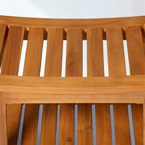 Solid Teak <b>Wood</b> Shower <b>Bench</b> Waterproof Bath Stool for Luxury Bathroom Spa Hotel Project Heavy Duty Seating Modern Design Vendor - Product Image 4