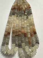 Mélange de Pierres Naturelles : 2 Pierres de Lune Pêche, 4 Quartz Champion, 4 Cornalines, 1 Hessonite, 3 Citrines, 7 Heishi Rondelles Facettées de Qualité Supérieure, Coupe Allemande
