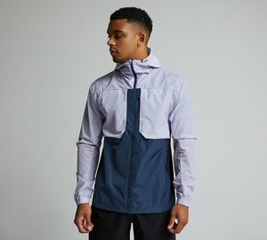 Men's Hooded Windbreaker <b>Jacket</b> Color Blocking Zipper Closure Sporty Casual Outdoor Wear Spring Polyester Material - Product Image 1