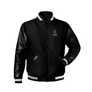 Veste d'hiver en cuir pour homme à prix avantageux, différentes couleurs, manches en cuir, veste de style Letterman respirante - Product Image 1