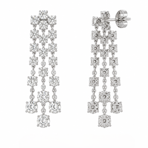 Pendientes de Plata de Ley 925 con Moissanita, Pendientes Redondos con Diamantes Brillantes para Regalo de Boda o Fiesta - Product Image 4