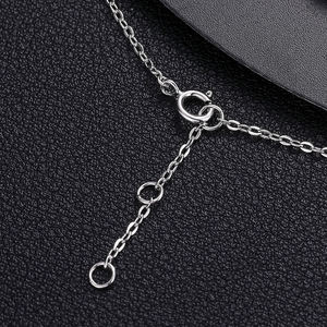 Pulsera clásica de cadena chapada en rodio de plata 925 con halo de diamantes redondos para mujer, joyería de boda - Product Image 3
