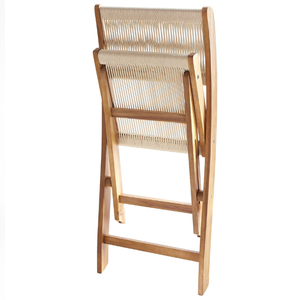 Juego de Comedor de Madera Maciza de Estilo Moderno, 4 Sillas Plegables con Estructura de Madera de Teca para Decoración del Hogar - Product Image 4